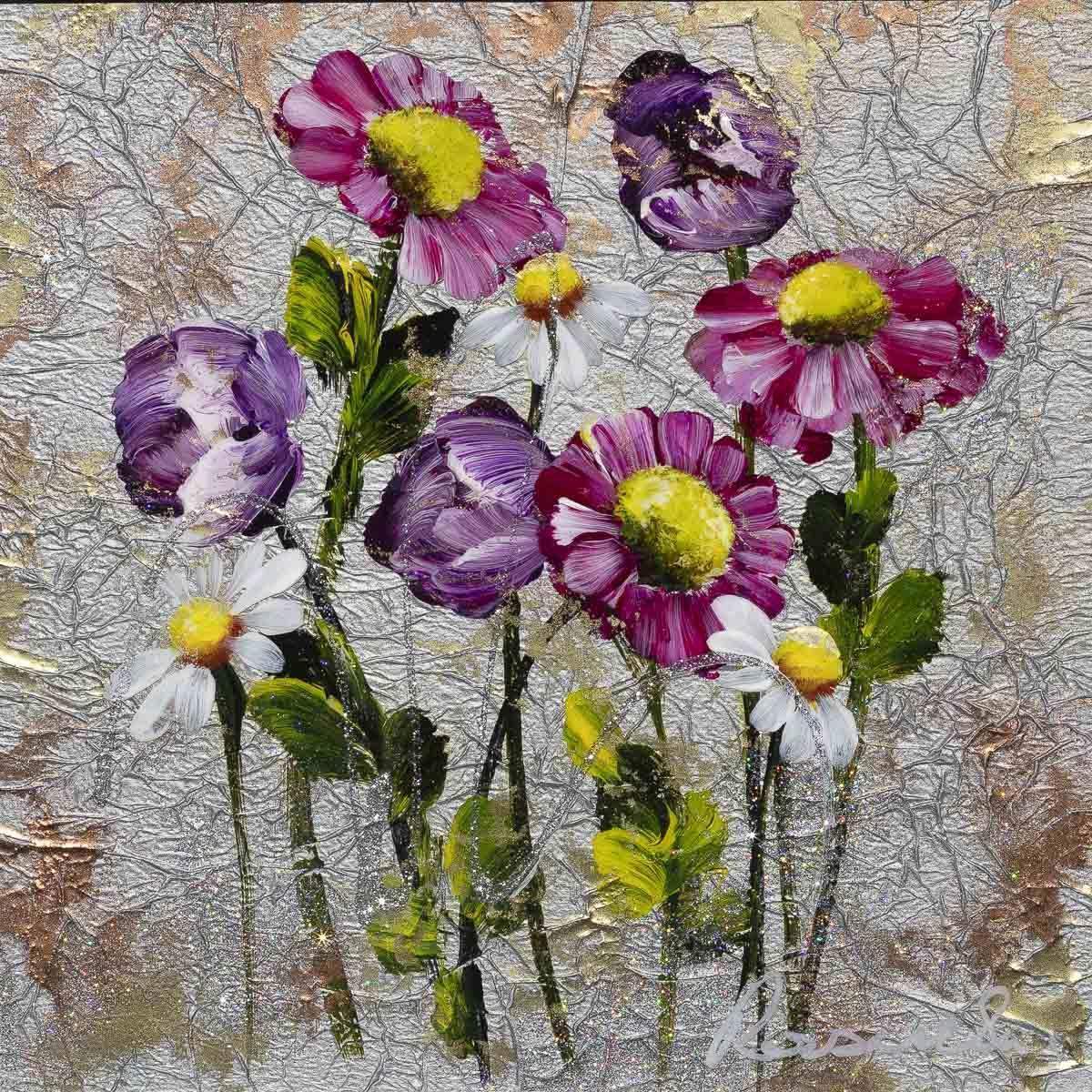 Dancing Daisies - Original - SOLD by artist Rozanne Bell - Wyecliffe Galleries