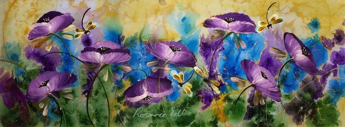 Dancing Dragonflies - SOLD by artist Rozanne Bell - Wyecliffe Galleries
