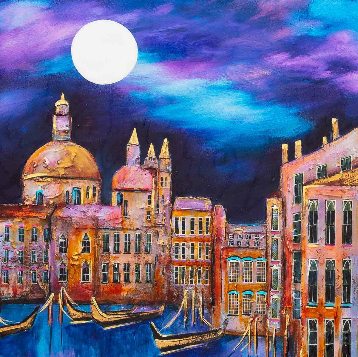 Dawn Over Venice - Original - SOLD by artist Rozanne Bell - Wyecliffe Galleries