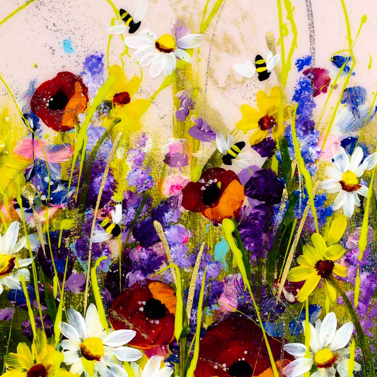 Delicate Daisies - Original - SOLD by artist Rozanne Bell - Wyecliffe Galleries