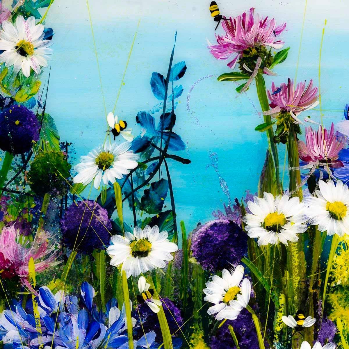 Delightful Daisies - Original - SOLD by artist Rozanne Bell - Wyecliffe Galleries