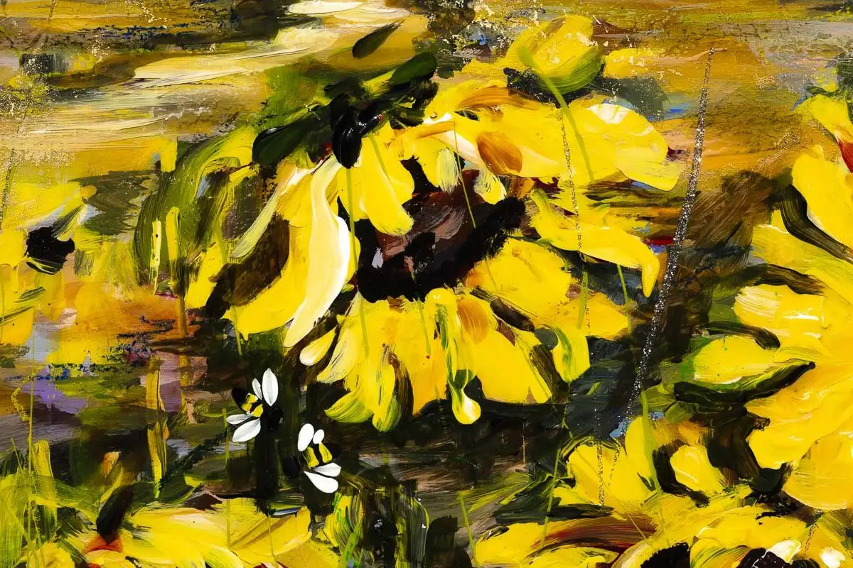 Display of Sunflowers - Original - SOLD by artist Rozanne Bell - Wyecliffe Galleries
