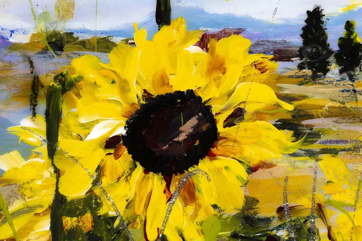 Display of Sunflowers - Original - SOLD by artist Rozanne Bell - Wyecliffe Galleries