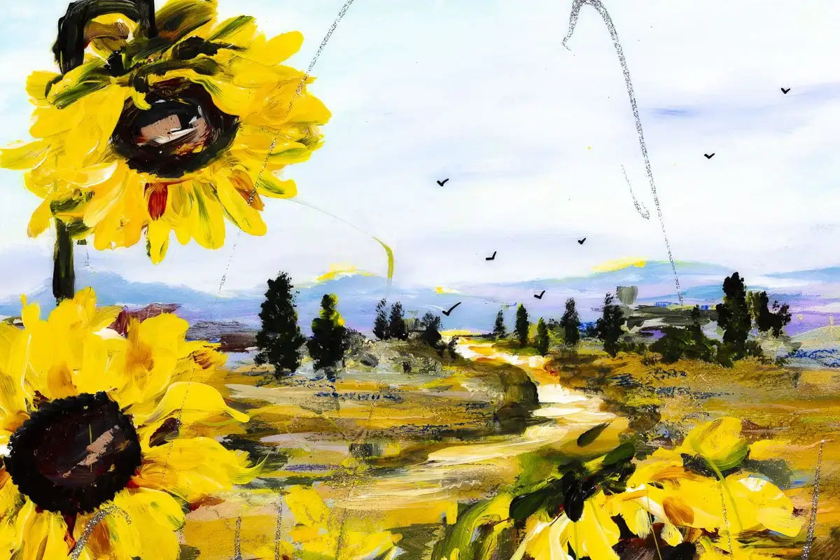 Display of Sunflowers - Original - SOLD by artist Rozanne Bell - Wyecliffe Galleries