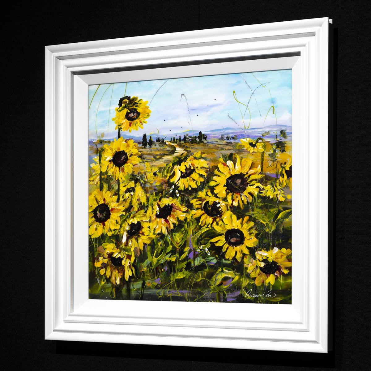 Display of Sunflowers Rozanne Bell Framed