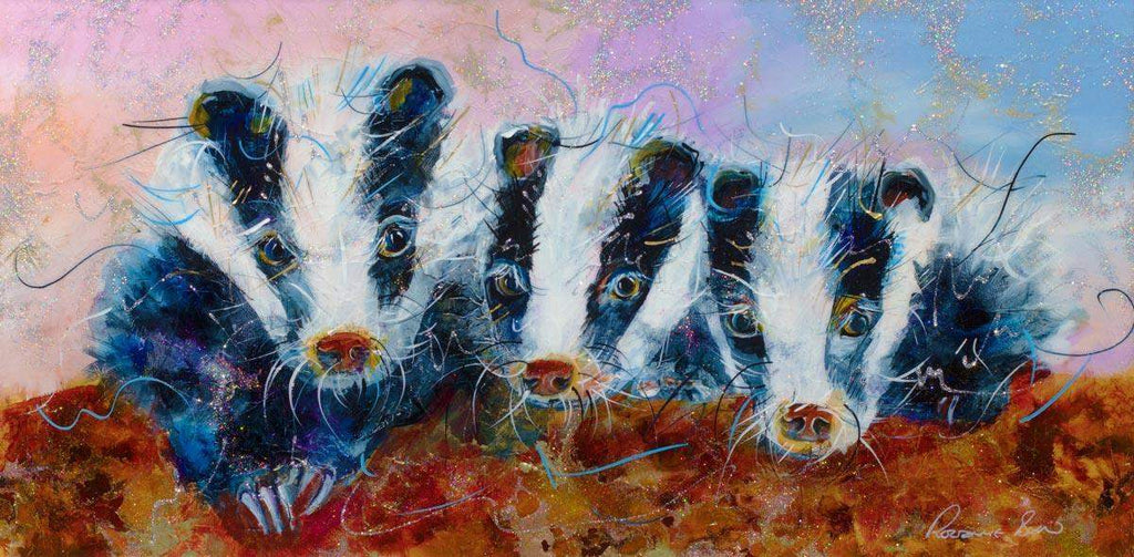 Don't Badger Us - Original - SOLD by artist Rozanne Bell - Wyecliffe Galleries