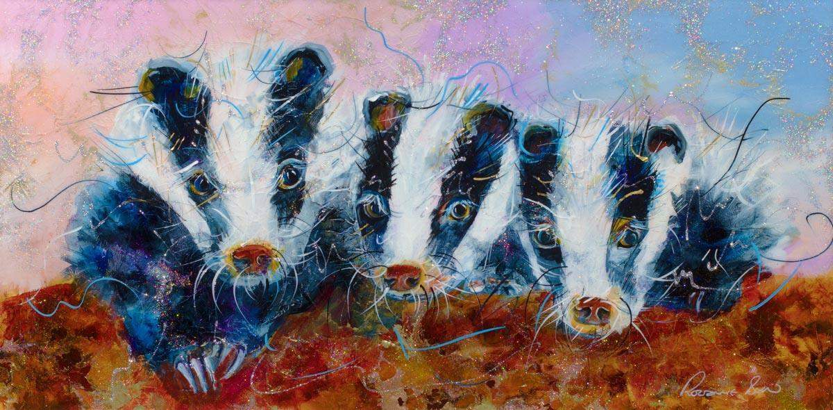 Don't Badger Us - Original - SOLD by artist Rozanne Bell - Wyecliffe Galleries