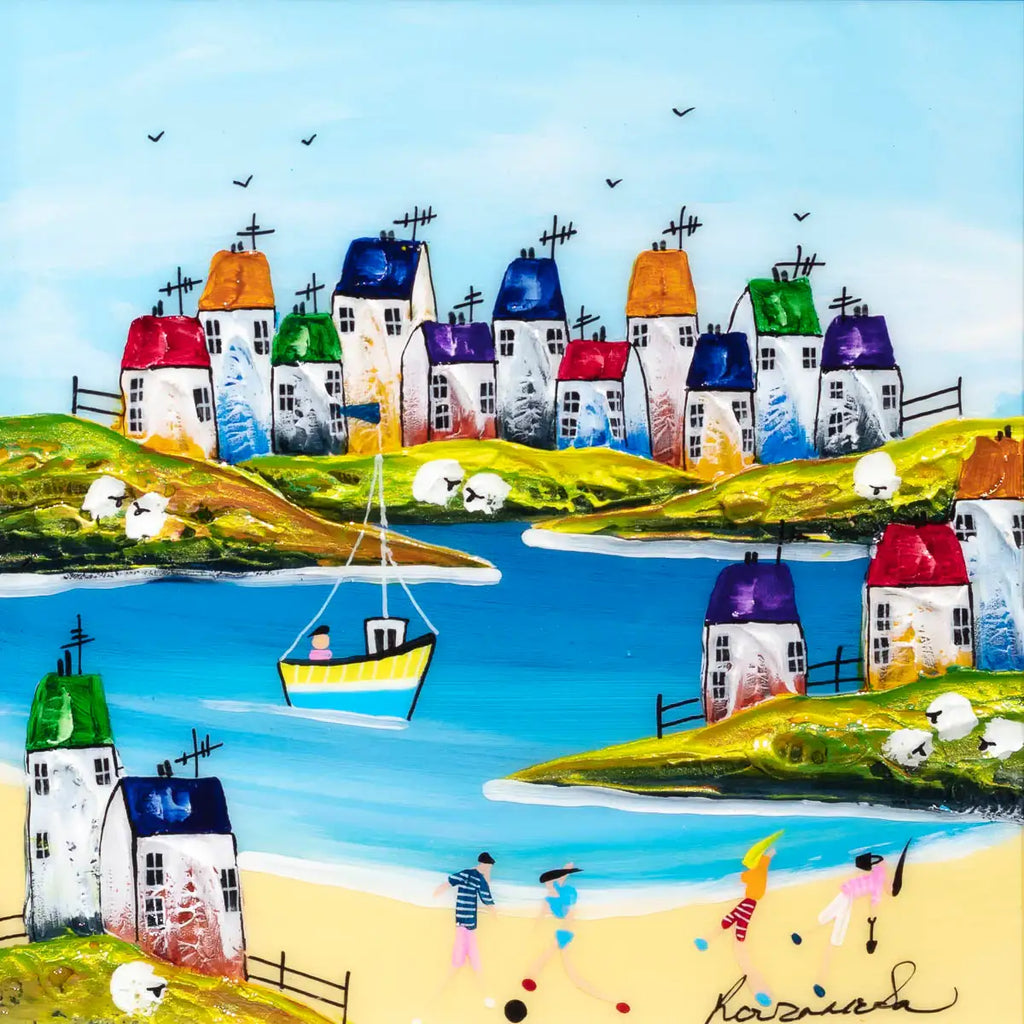 Down by the Beach - Original - SOLD by artist Rozanne Bell - Wyecliffe Galleries