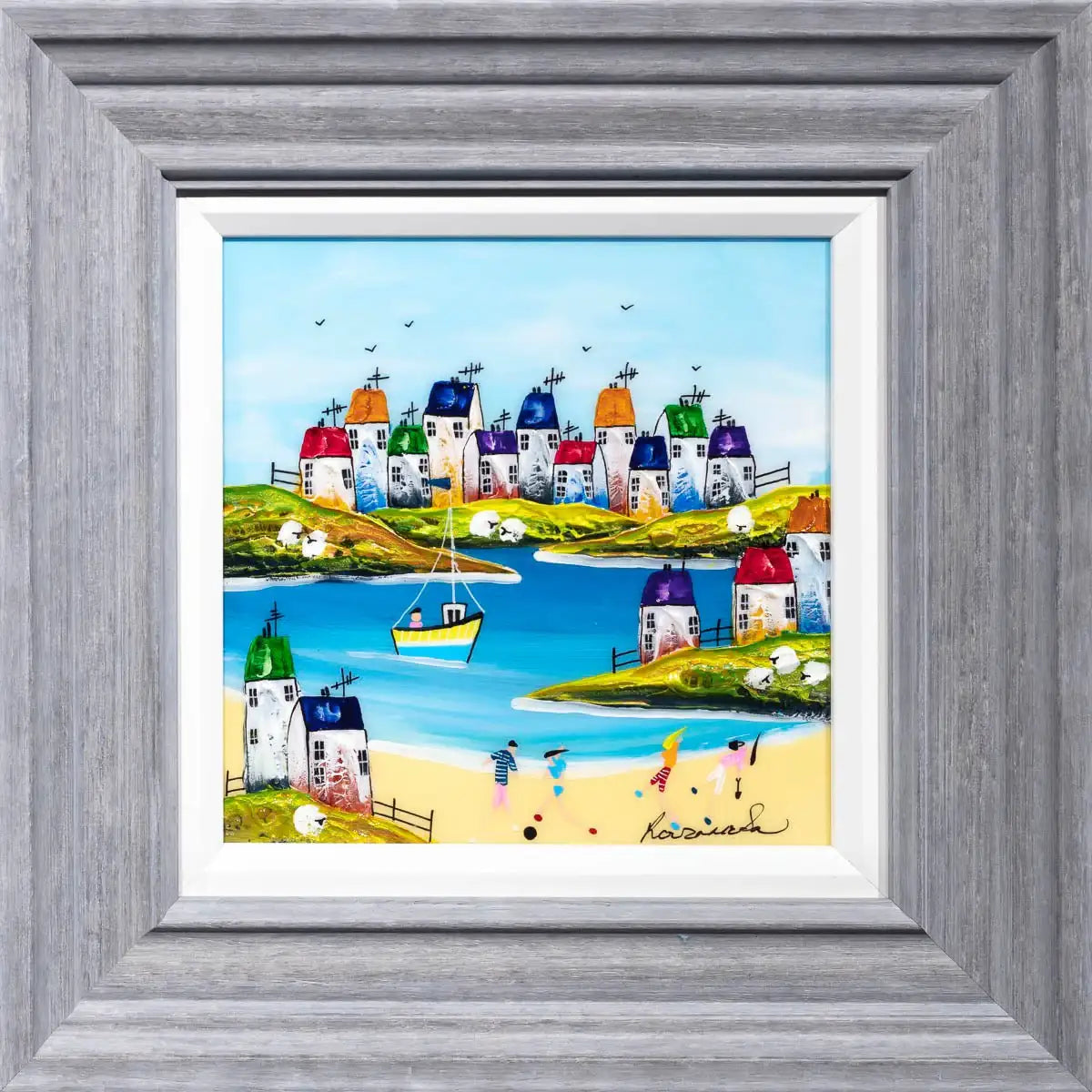 Down by the Beach - Original - SOLD by artist Rozanne Bell - Wyecliffe Galleries
