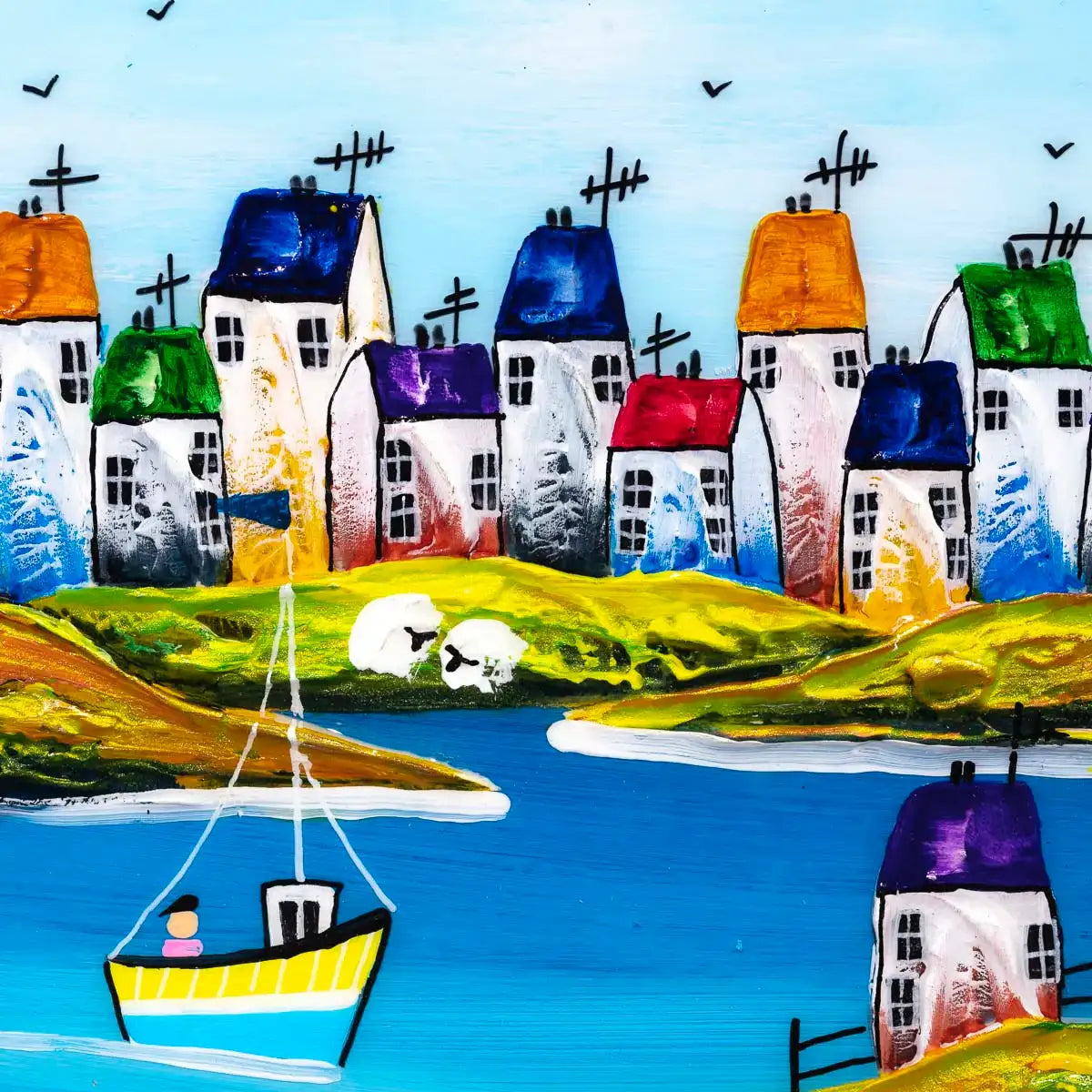 Down by the Beach - Original - SOLD by artist Rozanne Bell - Wyecliffe Galleries