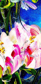 Dragonflies and Blossom - Original by artist Rozanne Bell - Wyecliffe Galleries