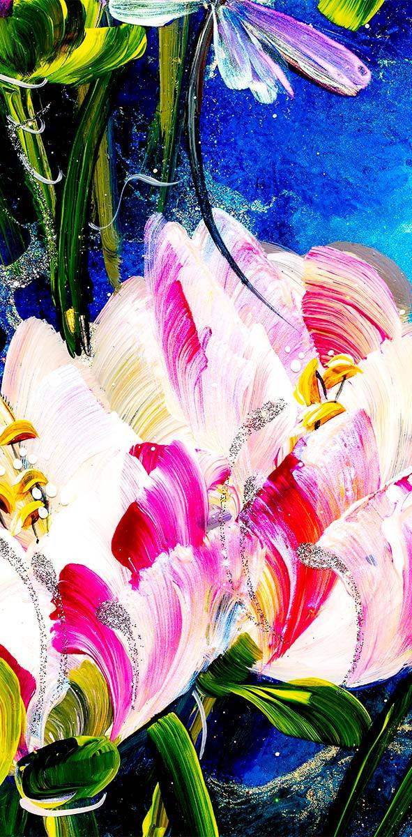 Dragonflies and Blossom - Original by artist Rozanne Bell - Wyecliffe Galleries