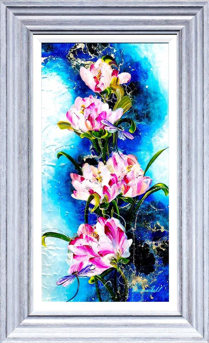 Dragonflies and Blossom - Original by artist Rozanne Bell - Wyecliffe Galleries