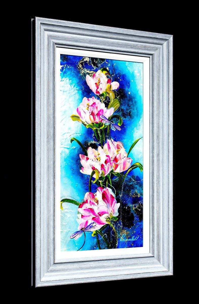 Dragonflies and Blossom - Original Rozanne Bell Framed