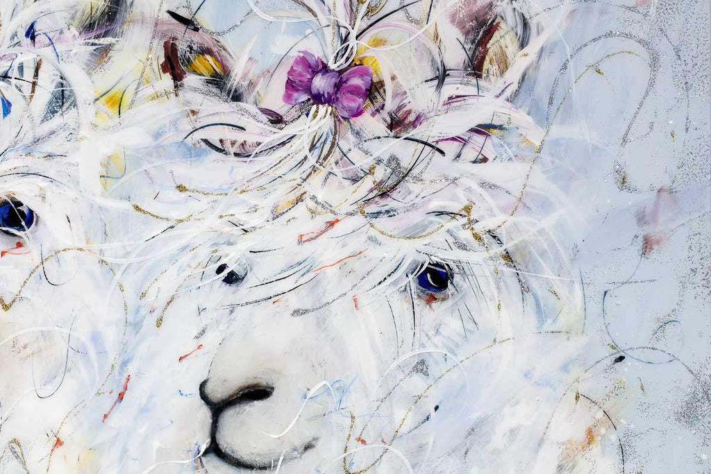 Drama Llamas - Original - SOLD by artist Rozanne Bell - Wyecliffe Galleries