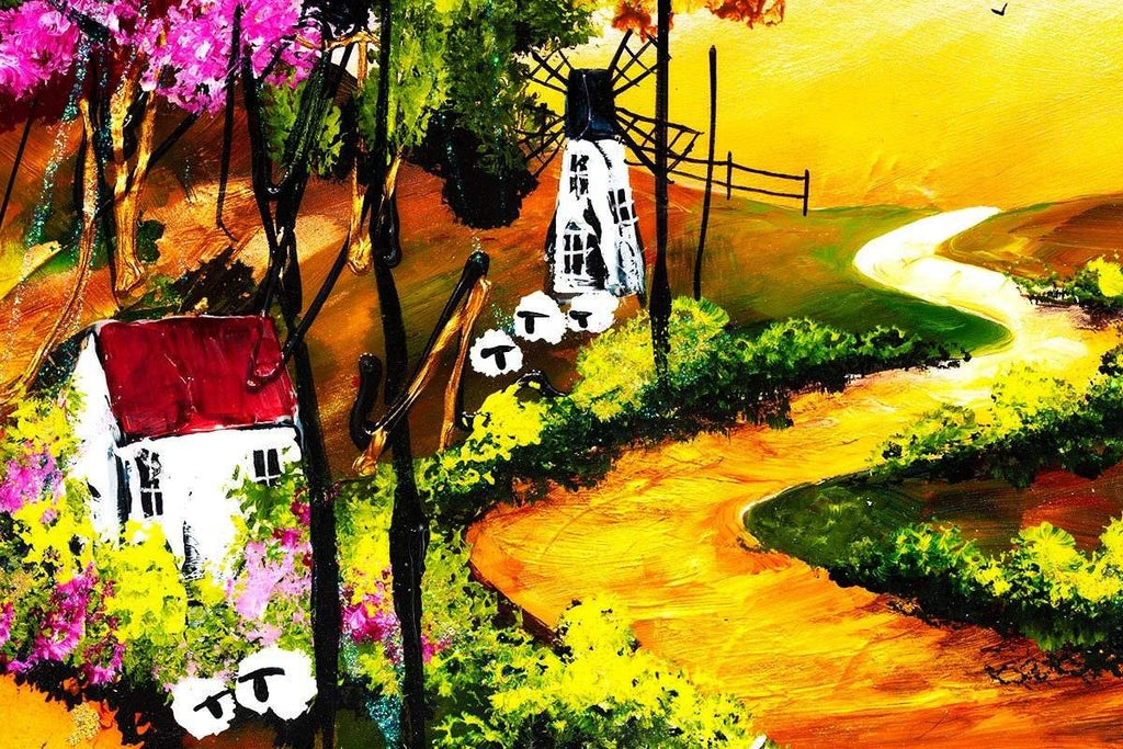 Edge of the village - Original - SOLD by artist Rozanne Bell - Wyecliffe Galleries