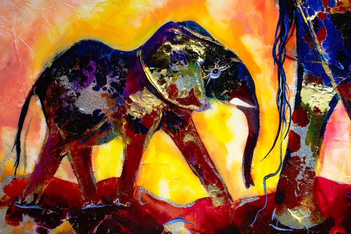 Elephants on Parade - Original - SOLD by artist Rozanne Bell - Wyecliffe Galleries