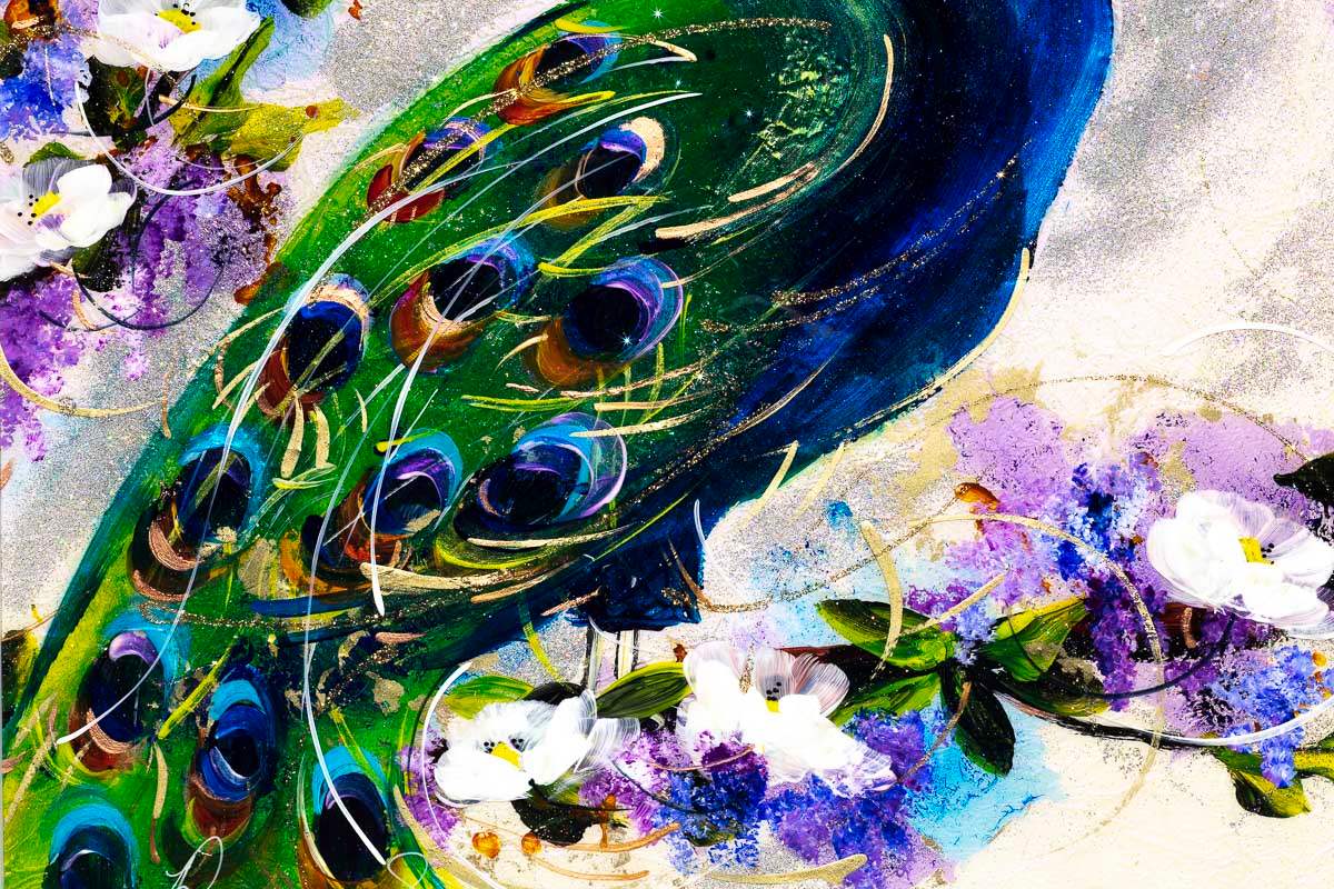 Emerald Feathers - Original - SOLD by artist Rozanne Bell - Wyecliffe Galleries