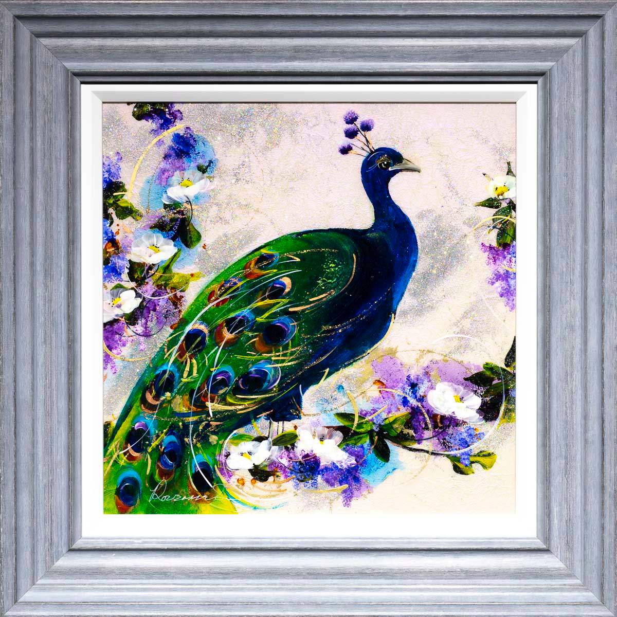 Emerald Feathers - Original - SOLD by artist Rozanne Bell - Wyecliffe Galleries