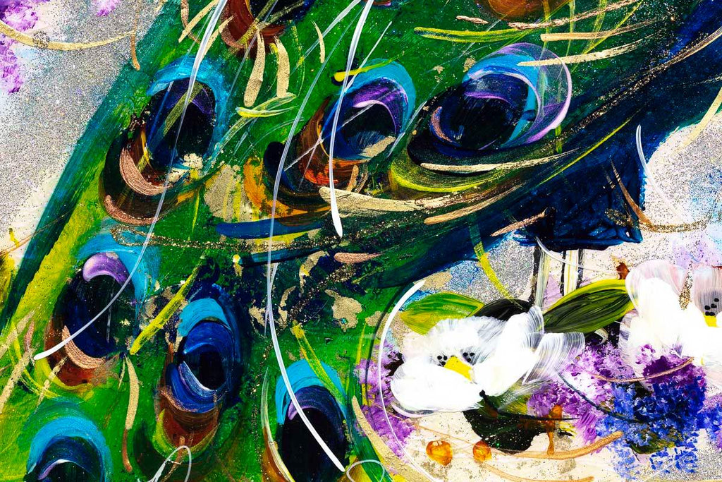 Emerald Feathers - Original - SOLD by artist Rozanne Bell - Wyecliffe Galleries