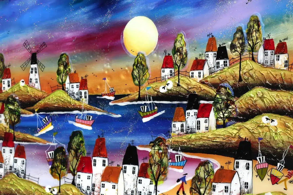 Evening Beachside - SOLD by artist Rozanne Bell - Wyecliffe Galleries