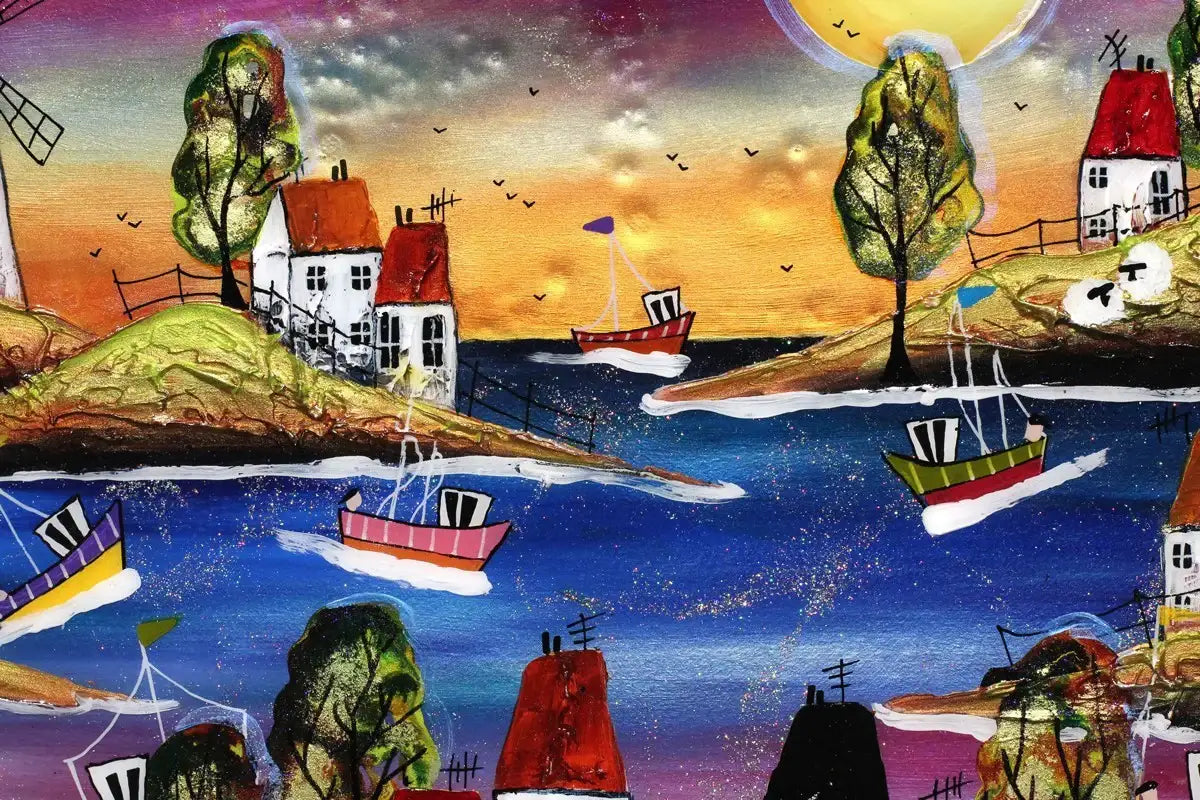 Evening Beachside - SOLD by artist Rozanne Bell - Wyecliffe Galleries