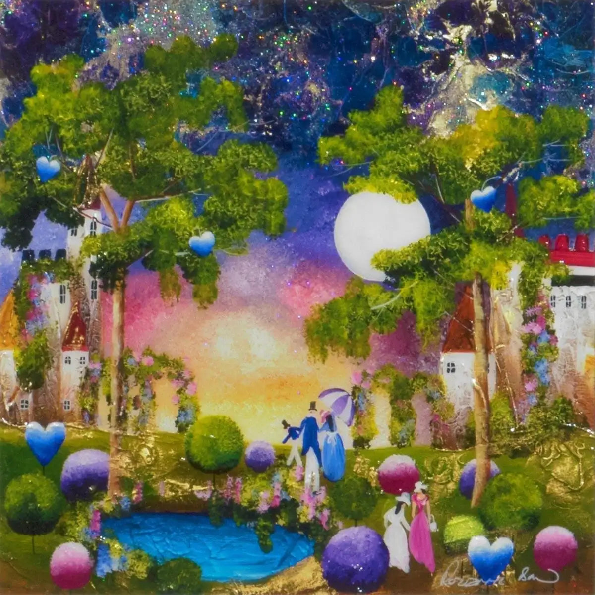 Fairy Tale Teatime - Original - SOLD by artist Rozanne Bell - Wyecliffe Galleries