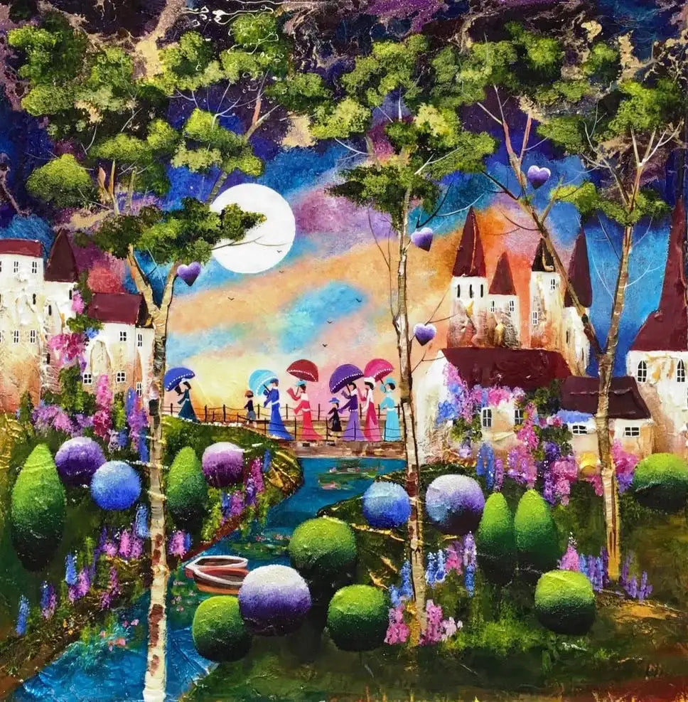 Fairytale Promenade - Original - SOLD by artist Rozanne Bell - Wyecliffe Galleries