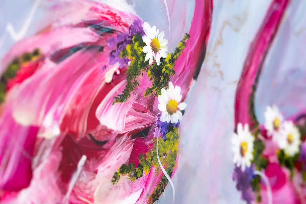 Family of Flamingos - Original - SOLD by artist Rozanne Bell - Wyecliffe Galleries