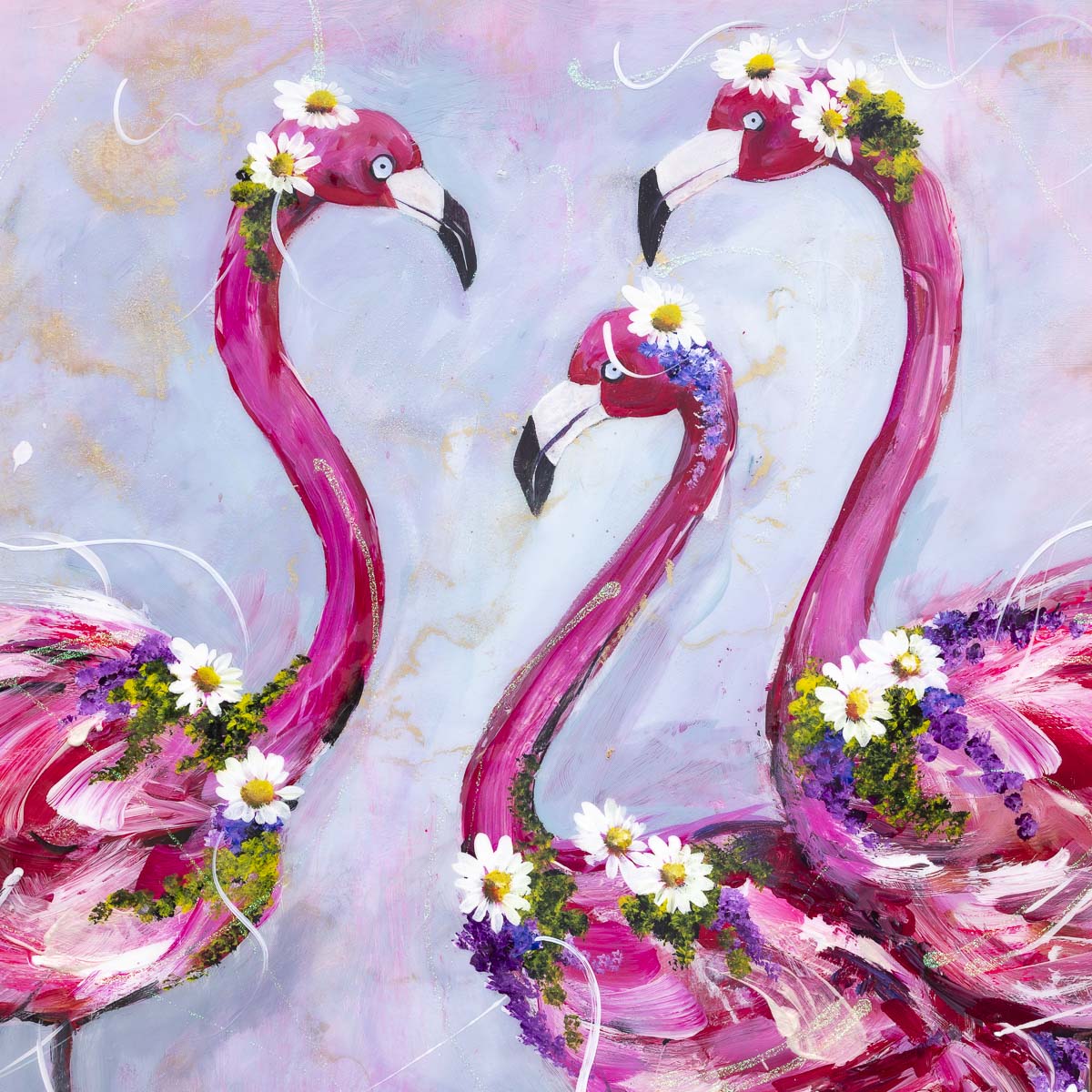Family of Flamingos - Original Rozanne Bell Original