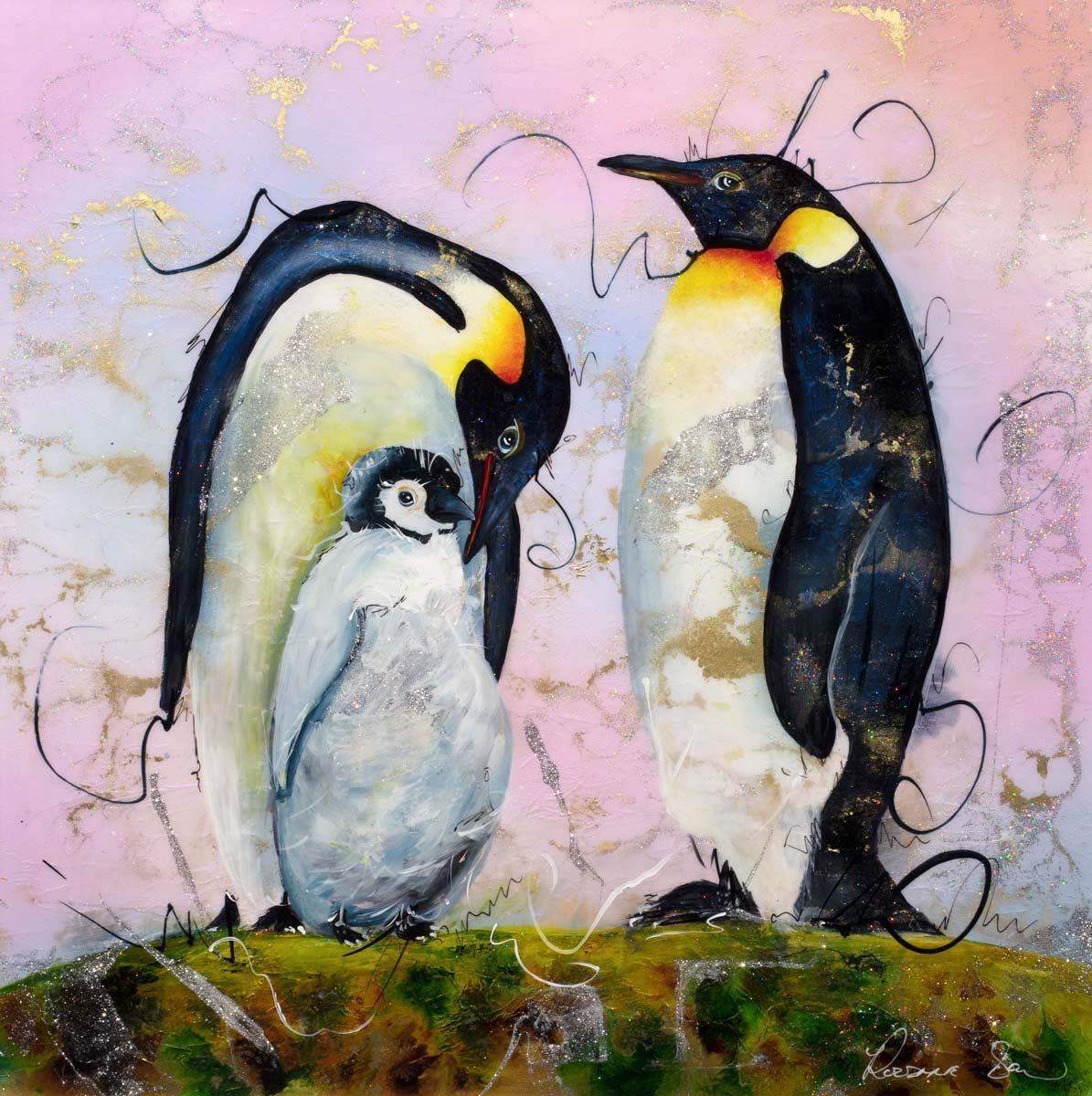 Family of Three - Original - SOLD by artist Rozanne Bell - Wyecliffe Galleries