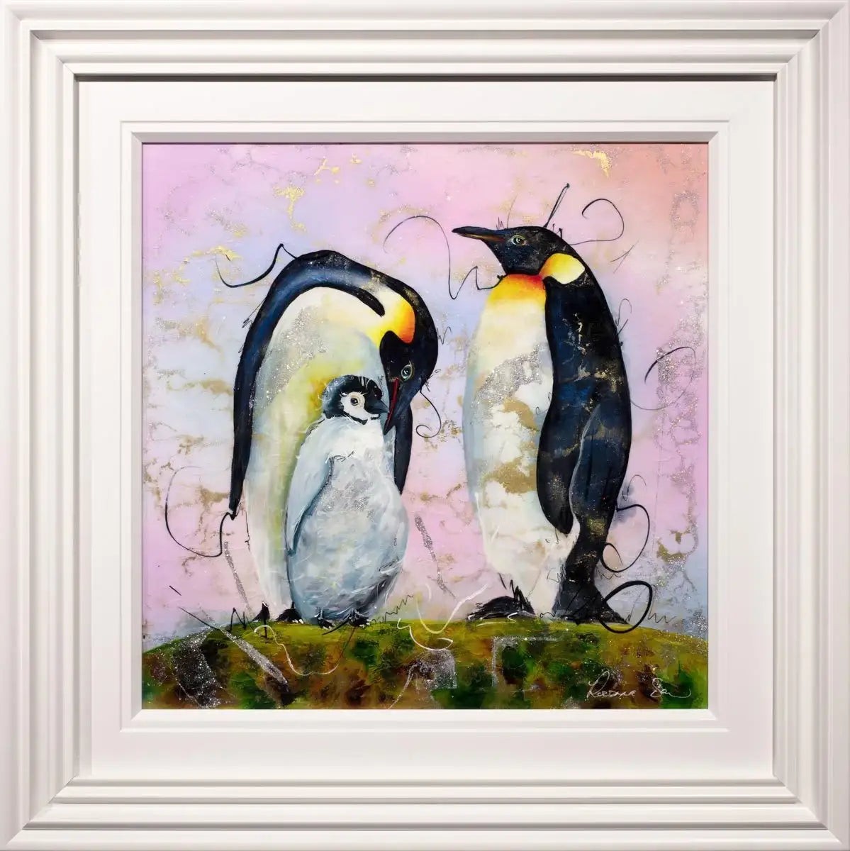 Family of Three - Original - SOLD by artist Rozanne Bell - Wyecliffe Galleries