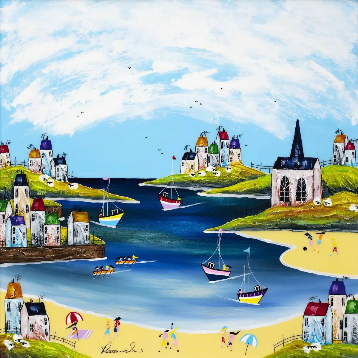 Family Sailing - Original - SOLD by artist Rozanne Bell - Wyecliffe Galleries