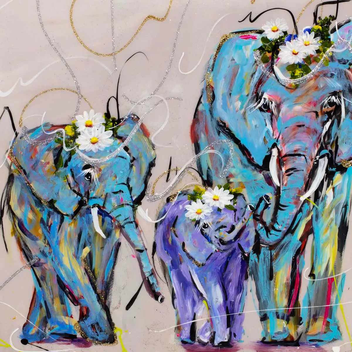 Family Ties - Original SOLD by artist Rozanne Bell - Wyecliffe Galleries