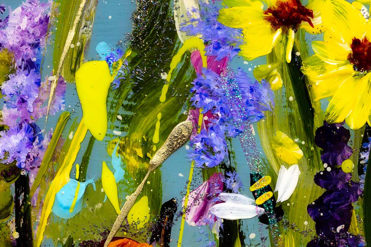 Fanatic Flowers - Original - SOLD by artist Rozanne Bell - Wyecliffe Galleries