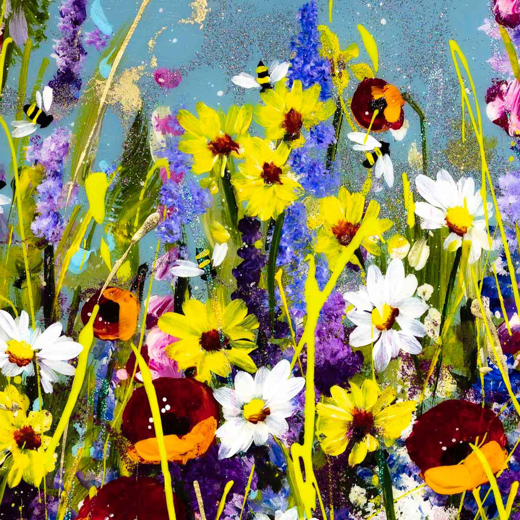 Fanatic Flowers - Original - SOLD by artist Rozanne Bell - Wyecliffe Galleries