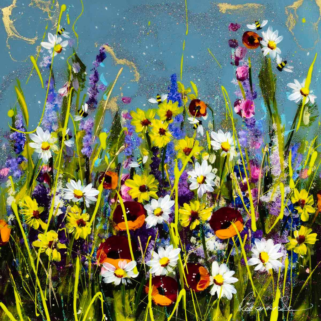Fanatic Flowers - Original - SOLD by artist Rozanne Bell - Wyecliffe Galleries