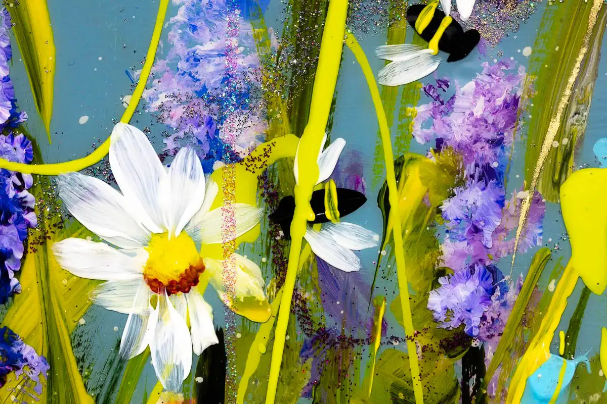 Fanatic Flowers - Original - SOLD by artist Rozanne Bell - Wyecliffe Galleries