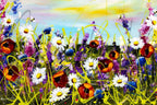 Fantasy Floral Fields - Original - SOLD by artist Rozanne Bell - Wyecliffe Galleries