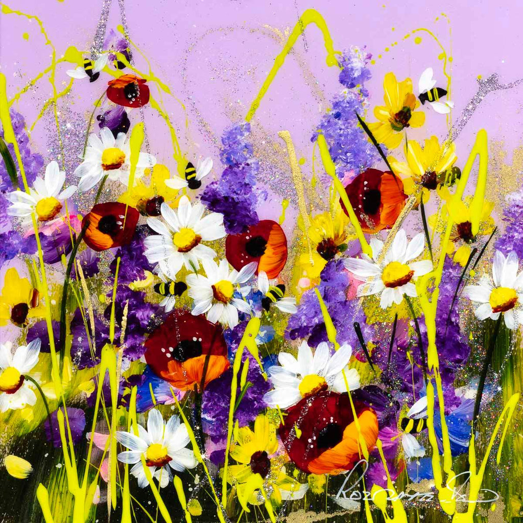 Favourite Flowers - Original - SOLD by artist Rozanne Bell - Wyecliffe Galleries
