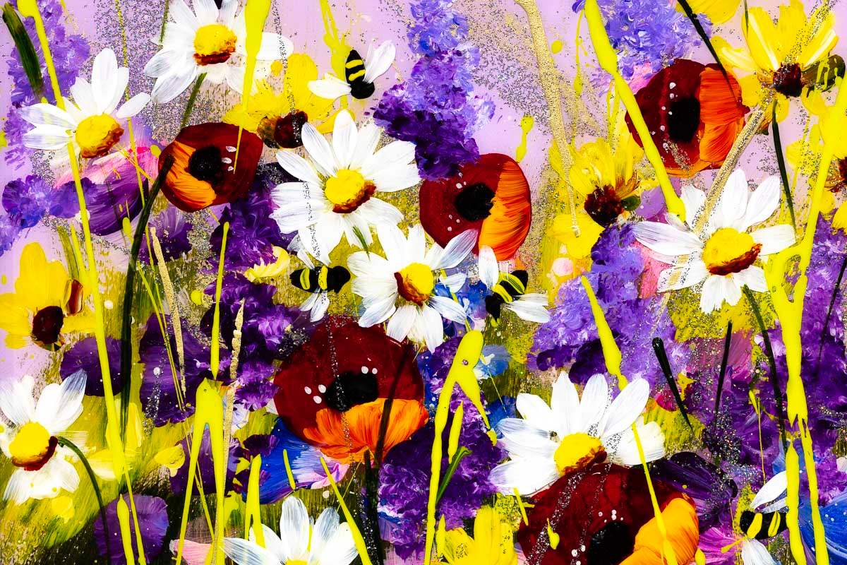 Favourite Flowers - Original - SOLD by artist Rozanne Bell - Wyecliffe Galleries