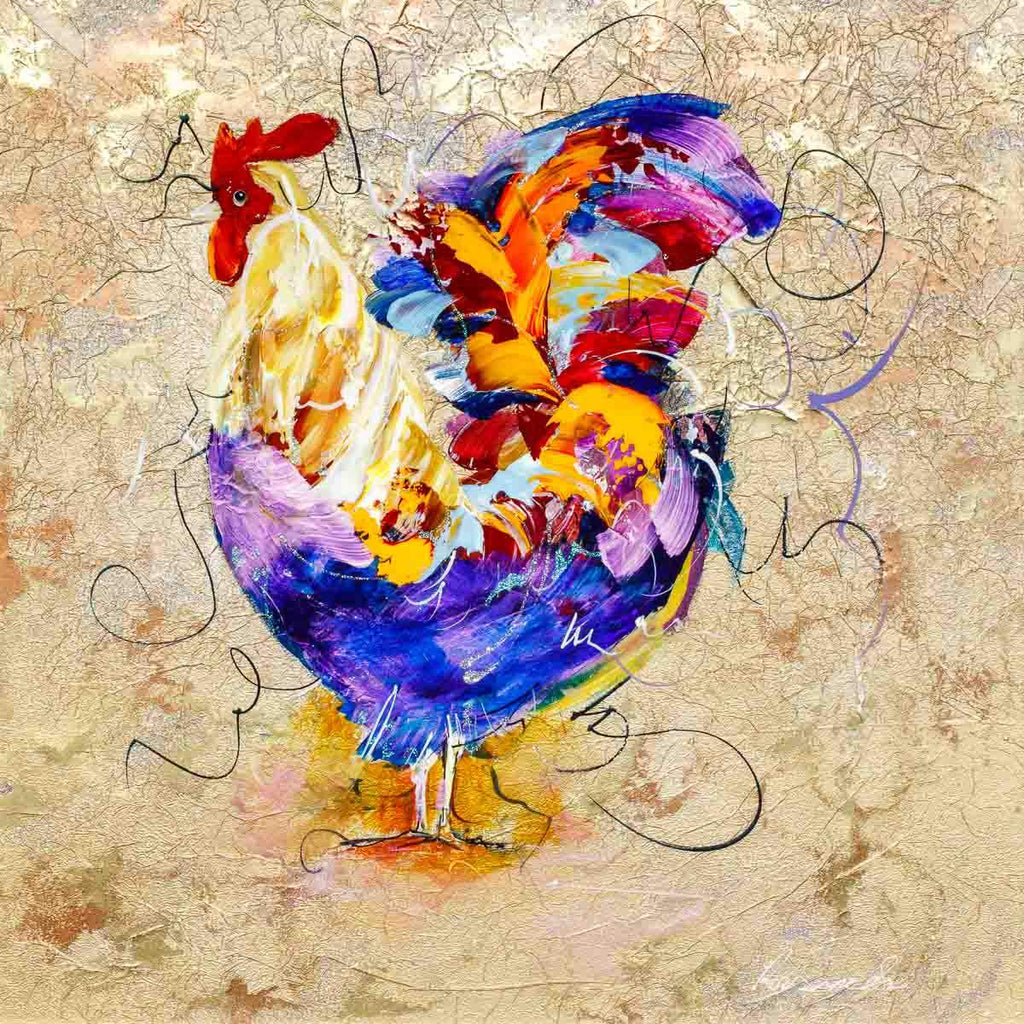 Feathered Flourish - Original by artist Rozanne Bell - Wyecliffe Galleries