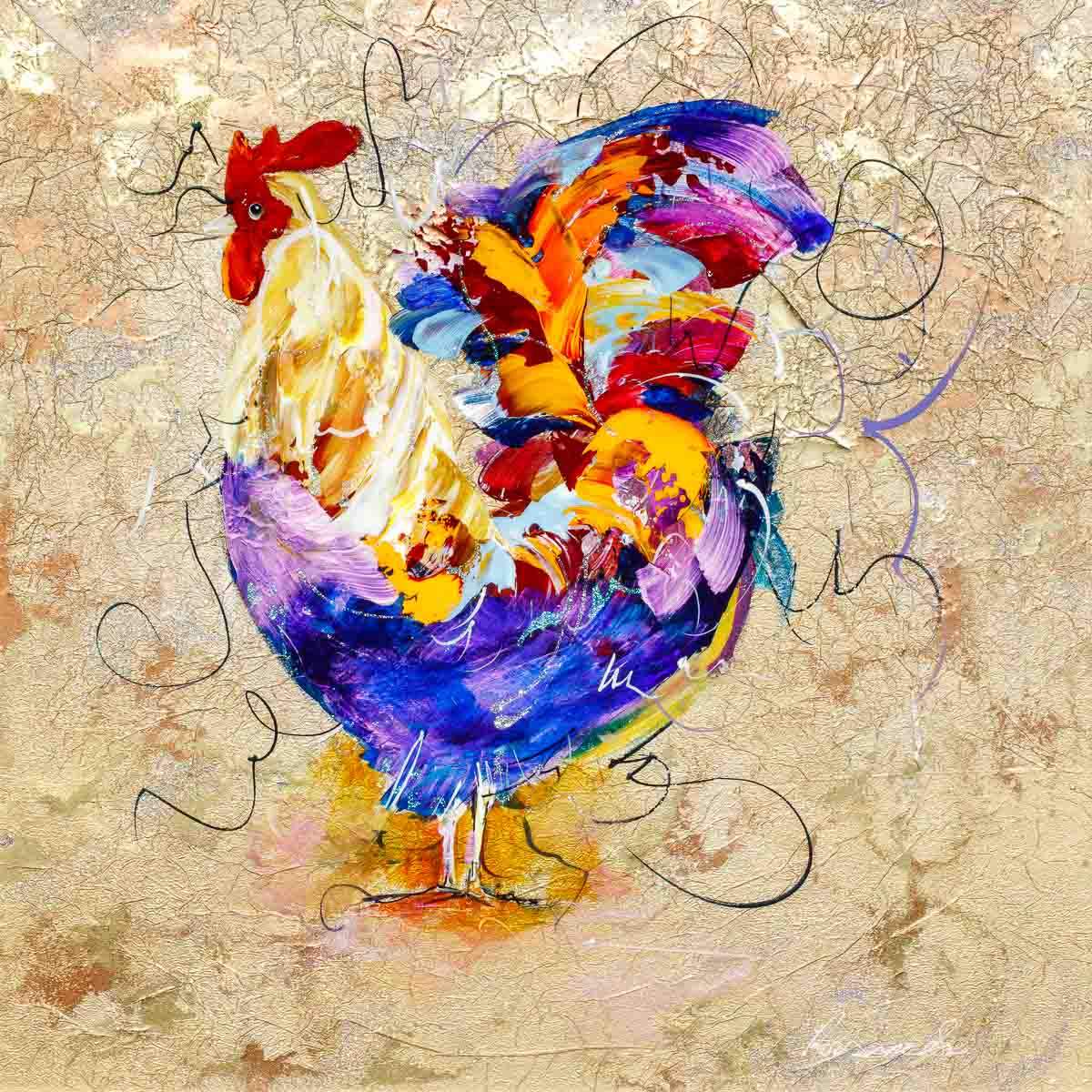 Feathered Flourish - Original by artist Rozanne Bell - Wyecliffe Galleries