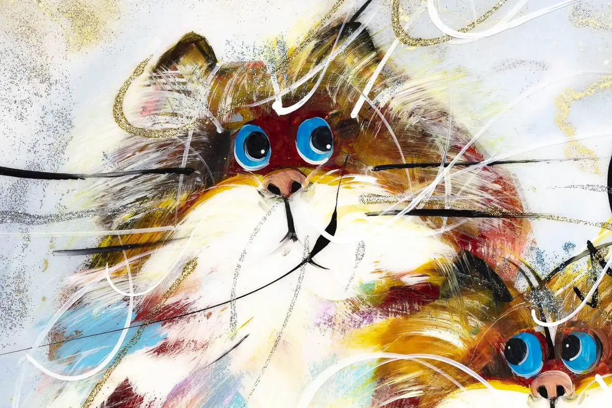 Feline Family - Original - SOLD by artist Rozanne Bell - Wyecliffe Galleries