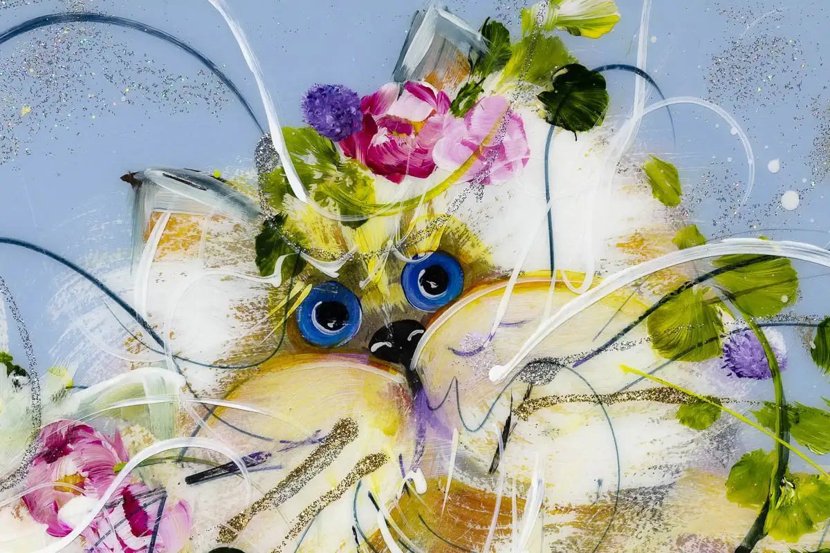 Feline Friends - Original - SOLD by artist Rozanne Bell - Wyecliffe Galleries