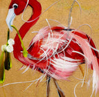 Festive Flamingo - Original - SOLD by artist Rozanne Bell - Wyecliffe Galleries