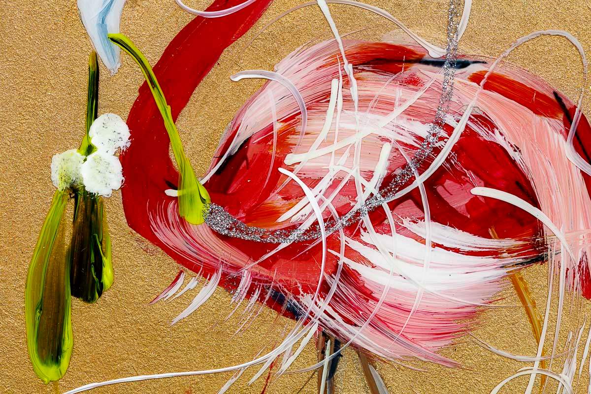 Festive Flamingo - Original - SOLD by artist Rozanne Bell - Wyecliffe Galleries