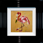 Festive Flamingo - Original - SOLD by artist Rozanne Bell - Wyecliffe Galleries