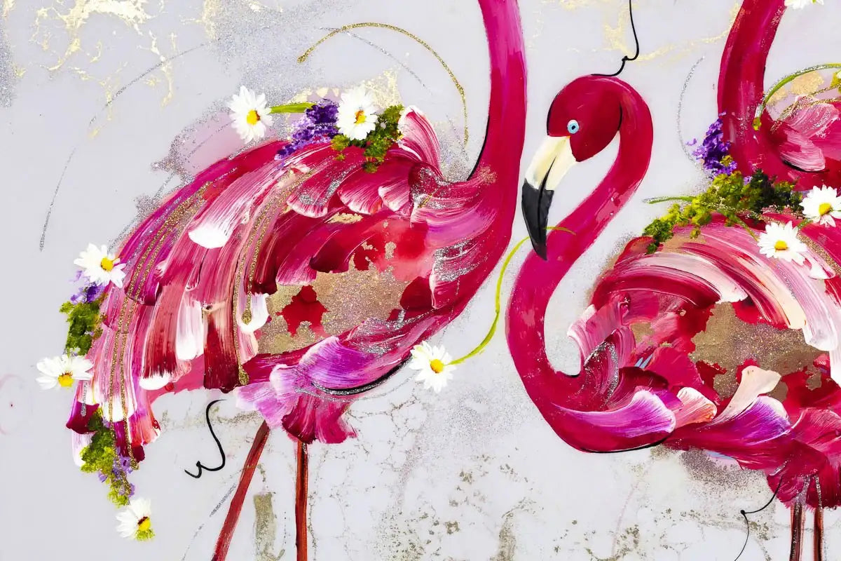 Flamingo Flamboyance - Original - SOLD by artist Rozanne Bell - Wyecliffe Galleries