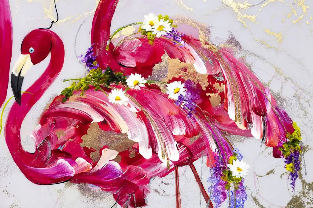 Flamingo Flamboyance - Original - SOLD by artist Rozanne Bell - Wyecliffe Galleries